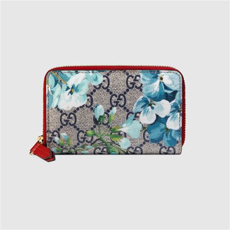 gucci gg blooms card case wallet|gucci zip around wallet small.